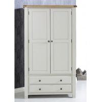 Barista Wooden Wardrobe In Grey With 2 Doors And 2 Drawers
