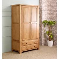 Barista Wooden Wardrobe In Oak With 2 Doors And 2 Drawers