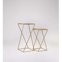 Balcombe Side Table Set in Antiqued Brass