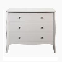 Baroque 3 Drawer Wide Chest White