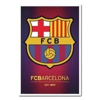 Barcelona Club Crest Poster White Framed - 96.5 x 66 cms (Approx 38 x 26 inches)