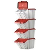 barton storage container bin 50l 30kg load w390xd630xh340mm white and  ...