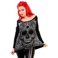 banned black candy skull sweatshirt s