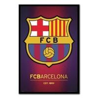 Barcelona Club Crest Poster Black Framed - 96.5 x 66 cms (Approx 38 x 26 inches)