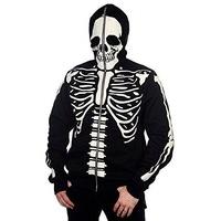 Banned Skeleton Glow In Dark Hoodie (Black) - Large