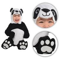 Babies Precious Panda Costume Fancy Dress Zoo Animal Infant Toddlers Black White Cuddly Soft Jumpsuit Cute Hood Attached 6-12 Months