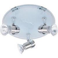 Bathroom flush mount ceiling light HV halogen GU10 105 W Paul Neuhaus Rondell 6703-55 Steel