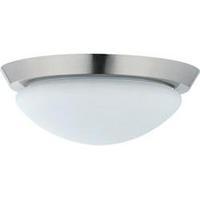 Bathroom flush mount ceiling light HV halogen, Energy-saving bulb E27 60 W Paulmann Ixa 70300 Iron (brushed), Opal