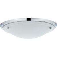Bathroom flush mount ceiling light HV halogen, Energy-saving bulb E27 60 W Paulmann Arctus 70345 Chrome, Opaque