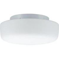 Bathroom flush mount ceiling light HV halogen, Energy-saving bulb E14 80 W Paulmann Deneb 70342 White, Opal