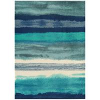 Baraki Blue Stripe Acrylic Modern Rug