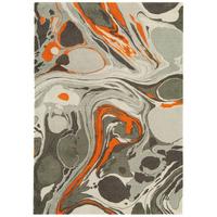 Baraki Grey & Orange Acrylic Contemporary Rug