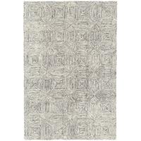 Banha Black & White Modern Wool Rug