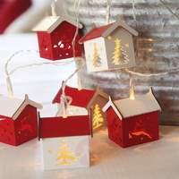 Battery-operated LED string lights Houses
