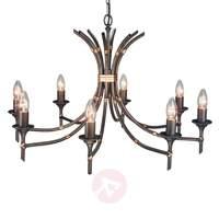 Bamboo Hanging Light Eight Bulbs Bronze