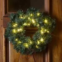 battery operated spruce wreath with leds 45 cm