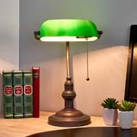 Banker lamp Verda, base in antique brown