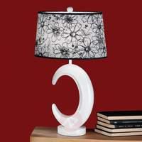 Babette Table Light with Floral Decoration White