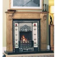 Balmoral Wooden Fireplace Package With Oxford Cast Iron Tiled Fire Insert