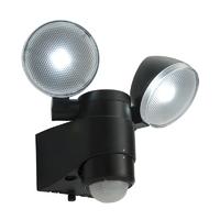 Battery Operated Endon 54409 Laryn PIR Outdoor Twin Security Light in Black