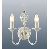 Barley 2 Light Barley Twist Classic Wall Light in Country Cream