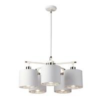 BALANCE5 WPN Balance 5 Light Chandelier In White and Polished Nickel