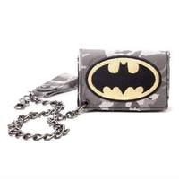 Batman - Grey Trifold Chain Wallet W/ Logo