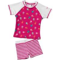 Babeskin Girls Two Piece UV Top and Shorts Set Carmine Rose