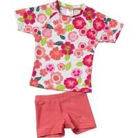 Babeskin Girls Two Piece UV Top and Shorts Set Optic/Floral AOP