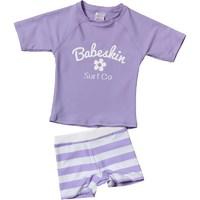 Babeskin Girls Two Piece UV Top And Shorts Set Lavender/Optic