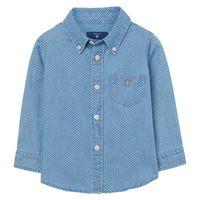 Baby Boy Printed Chambray Shirt 0-3 Yrs - Lt Indigo