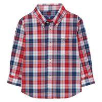 Baby Boy Broadcloth Check Shirt 0-3 Yrs - Bright Red