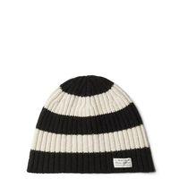 Bar Striped Beanie - Black