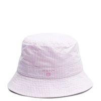 Baby Girl Oxford Banker Stripe Sunhat - Bright Pink