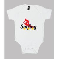 baby body surfing, white