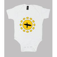 baby body surfing, white