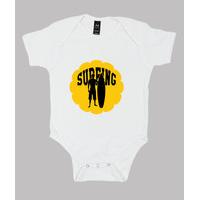 baby body surfing, white