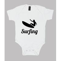 baby body surfing, white