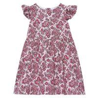 Baby Girl Satin Printed Dress 0-3 Yrs - Pink Rose
