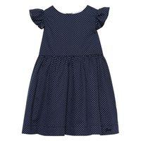 Baby Girl Satin Printed Dress 0-3 Yrs - Marine
