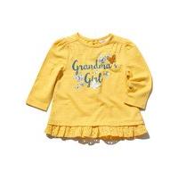 baby girl cotton rich yellow long sleeve grandmas girl slogan print br ...