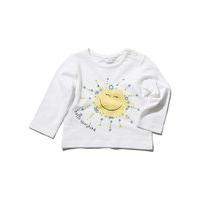 baby girl white hello sunshine slogan side neck button long sleeve top ...