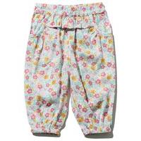 Baby girl pink ditsy floral print elasticated waist cuffed ankle harem trousers - Pink