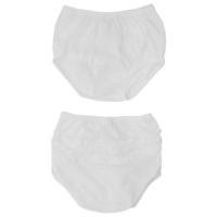 Baby Girl 100% Cotton Frilly Knickers Nappy Cover - Multipack 2 Pack - White