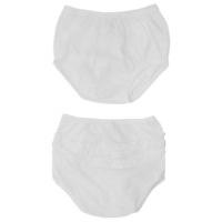 Baby Girl 100% Cotton Frilly Knickers Nappy Cover - Multipack 2 Pack - White