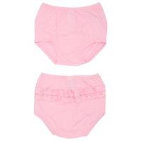 Baby Girl 100% Cotton Frilly Knickers Nappy Cover - Multipack 2 Pack - Pink