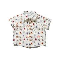 baby boy 100 cotton short sleeve button down front bug print shirt whi ...