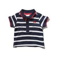 baby boy short sleeve 100 cotton navy and white striped red trim tract ...