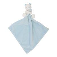 Baby boy blue fleece security comfort blanket teddy bear design cosy soft comforter - Baby Blue
