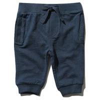 Baby boy cotton rich plain elasticated waistband mock pocket cuffed ankle jogger - Navy
